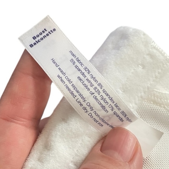 Cacique Boost Balconette White blue floral and lace underwire push up bra 44G - Picture 6 of 6